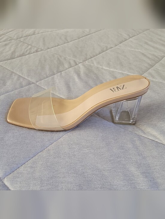 Zara Shoes - Zara Clear Vinyl Block Heel Mules